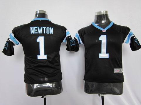 Youth Nike NFL Black Carolina Panthers 1 Newton Game Jerseys